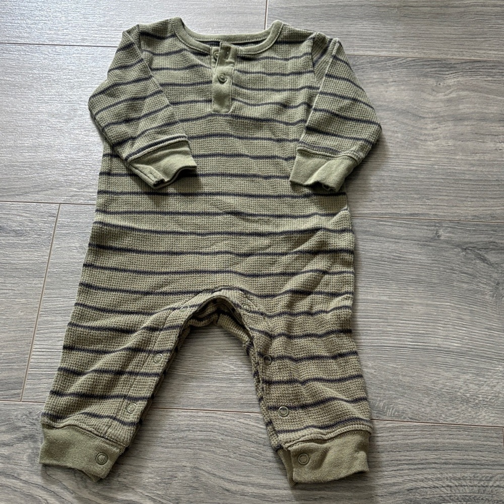 Striped Green Kids One Piece